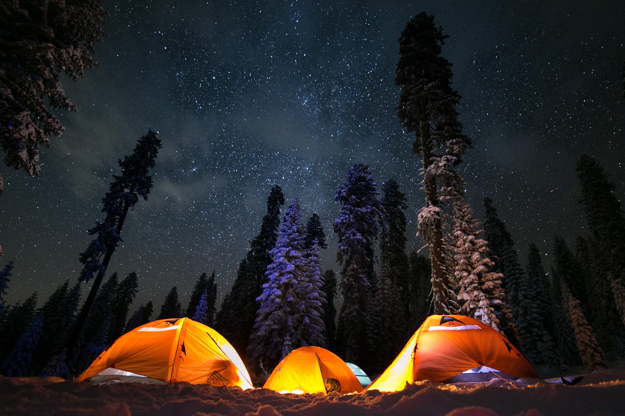 Scenic campsite with a mountain view